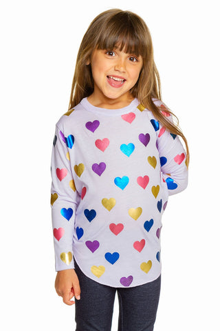 Chaser Shiny Hearts L/S Shirttail Tee, Chaser, Chaser, Chaser Foil Heart, Chaser Hearts, Chaser Kids, Chaser L/S Tee, Chaser Rainbow, Chaser Rainbow Hearts, Chaser Shiny Hearts, Chaser Shiny 