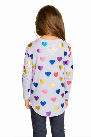 Chaser Shiny Hearts L/S Shirttail Tee, Chaser, Chaser, Chaser Foil Heart, Chaser Hearts, Chaser Kids, Chaser L/S Tee, Chaser Rainbow, Chaser Rainbow Hearts, Chaser Shiny Hearts, Chaser Shiny 