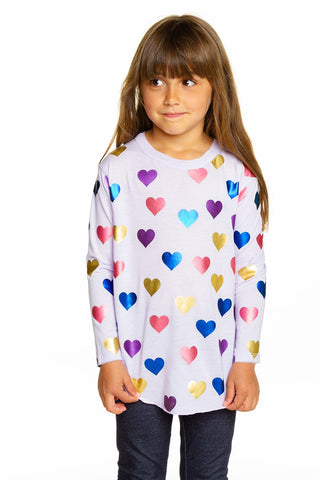 Chaser Shiny Hearts L/S Shirttail Tee, Chaser, Chaser, Chaser Foil Heart, Chaser Hearts, Chaser Kids, Chaser L/S Tee, Chaser Rainbow, Chaser Rainbow Hearts, Chaser Shiny Hearts, Chaser Shiny 