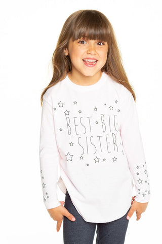 Chaser Best Big Sister Vintage Jersey L/S Tee, Chaser, Big Sis, Big Sisier Tee, Big Sister, Big Sister Tee, Chaser, Chaser Best Big Sister Vintage Jersey L/S Tee, Chaser Bib Sis Star Long Sle