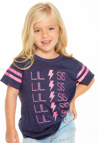 Chaser Lil Sis Vintage Jersey S/S Shirttail Tee, Chaser, cf-size-4, cf-type-tee, cf-vendor-chaser, Chaser, Chaser Kids, Chaser Kids Shirt, Chaser Kids Tee, Chaser Lil Sis Lightening, Chaser L