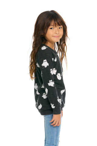 Chaser Kitty Ghosts Sweatshirt, Chaser, cf-size-12, cf-type-shirts-&-tops, cf-vendor-chaser, Chaser, Chaser Halloween, Chaser Halloween Sweatshirt, Chaser Kids, Chaser Kids Tee, Chaser Kitty 