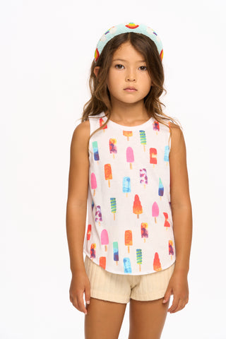 Chaser Popsicles White Tank, Chaser, Chaser, Chaser Kids, Chaser Kids Tee, Chaser Tank, Chaser Tank Top, Chaser Tee, Girls Tank Top, Popsicle, T-shirt, Tank, Tank Top, Tank Top - Basically Bo