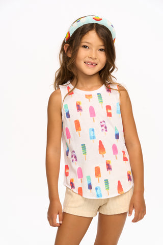 Chaser Popsicles White Tank, Chaser, Chaser, Chaser Kids, Chaser Kids Tee, Chaser Tank, Chaser Tank Top, Chaser Tee, Girls Tank Top, Popsicle, T-shirt, Tank, Tank Top, Tank Top - Basically Bo