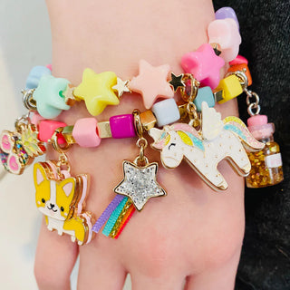Charm It! Gold Multi Cube Stretch Bead Bracelet, Charm It!, Bracelet, cf-type-bracelets, cf-vendor-charm-it, Charm Bracelet, Charm It!, Charm It! Bracelet, Gold Friends, High Intencity, Stock