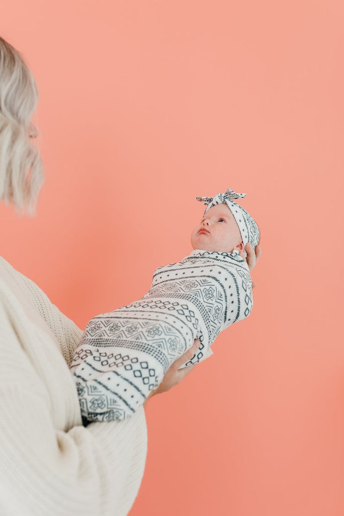 Copper Pearl Westyn Swaddle Blanket Basically Bows & Bowties