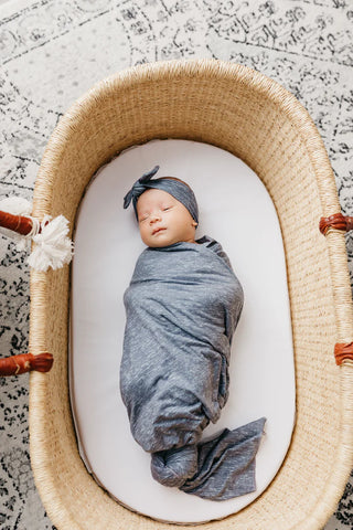 Copper Pearl Denim Knit Swaddle Blanket, Copper Pearl, cf-type-swaddling-blanket, cf-vendor-copper-pearl, Copper Pearl, Copper Pearl Denim, Copper Pearl denim Swaddle Blanket, Copper Pearl Sw