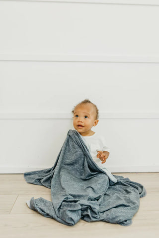 Copper Pearl Denim Knit Swaddle Blanket, Copper Pearl, cf-type-swaddling-blanket, cf-vendor-copper-pearl, Copper Pearl, Copper Pearl Denim, Copper Pearl denim Swaddle Blanket, Copper Pearl Sw