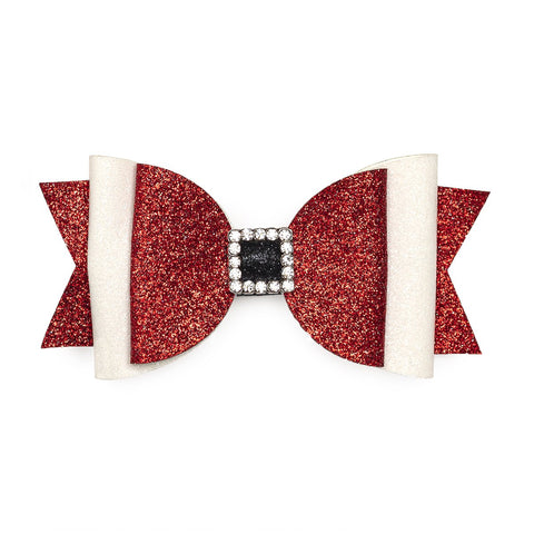 Sweet Wink Santa Bow Glitter Clip, Sweet Wink, All Things Holiday, cf-type-clip, cf-vendor-sweet-wink, Christmas, Christmas clip, Christmas Hair Clip, Hair Bow, JAN23, Santa, Santa Bow, Santa
