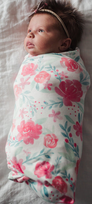 Copper Pearl June Swaddle Blanket, Copper Pearl, Copper Pearl, Copper Pearl Floral, Copper Pearl June, Copper Pearl June Swaddle Blanket, Copper Pearl Swaddling Blanket, Knit Swaddle Blanket,