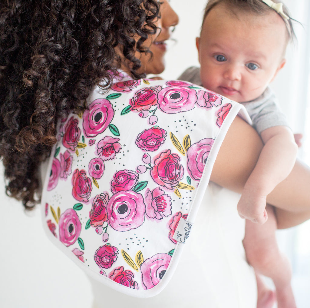 Copper Pearl Bloom Premium Burp Cloth Set Basically Bows & Bowties