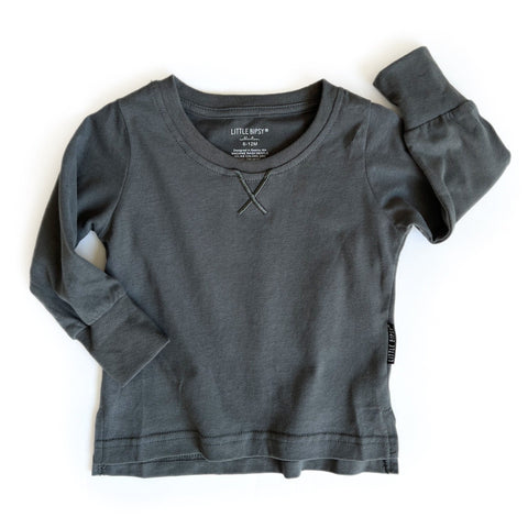 Little Bipsy Long Sleeve Tee - Pewter, Little Bipsy Collection, cf-size-12-18-months, cf-size-9-10y, cf-type-tee, cf-vendor-little-bipsy-collection, CM22, JAN23, LB Fall 2022 Launch 3, Little