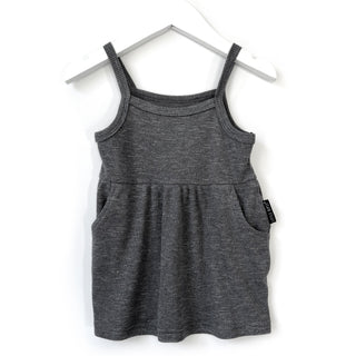 Little Bipsy Ribbed Tank Dress - Charcoal, Little Bipsy Collection, cf-size-12-18-months, cf-size-18-24-months, cf-size-6-12-months, cf-type-dress, cf-vendor-little-bipsy-collection, Charcoal