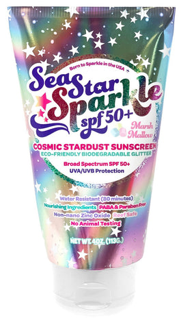 Sunshine & Glitter Sea Star Sparkle Cosmic Stardust Sunscreen - Marsh Mallow, Sunshine & Glitter, cf-type-sunscreen, cf-vendor-sunshine-&-glitter, Cosmic Stardust Sunscreen, glitter, Glitter 