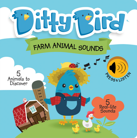 Ditty Bird Farm Animals Sound Board Book, Ditty Bird, Board Book, Book, Books, Books for Children, cf-type-books, cf-vendor-ditty-bird, Children's Book, Ditty Bird, Farm Animals, Books - Basi