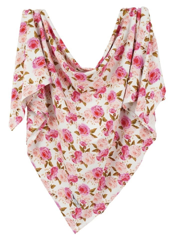 Posh Peanut Pink Rose Swaddle & Headband Set Basically Bows & Bowties