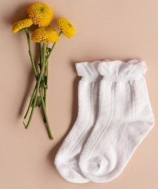 Little Stocking Co Ruffle Anklet Socks-White, Little Stocking Co, Cyber Monday, Little Stocking Co, Little Stocking Co Ruffle Ankle Socks, Little Stocking Co Ruffle Anklet Socks, Little Stock