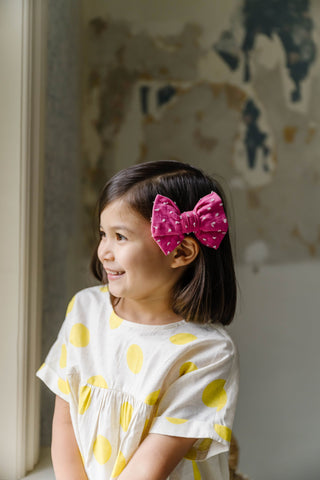 Baby Bling Hot Pink Dot Shabby Classic Clip, Baby Bling, Baby Baby Bling Headbands, Baby Bling, Baby Bling Fall '21 Clip Collection, Baby Bling Fall 2021, baby bling fall 2021 clip, Baby Blin