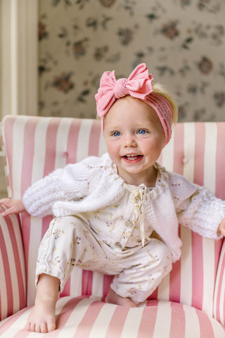 Baby Bling Zinnia w/Pink Dot SHAB-BOW-LOUS Headband, Baby Bling, Baby Baby Bling Headbands, Baby Bling, Baby Bling Headband, Baby Bling Headbands, Baby bling SHAB, Baby Bling SHAB-BOW-LOUS, B