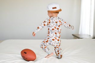 Dream Big Little Co Electric Touchdownz Dream Romper, Dream Big Little Co, DBLC, Dream Big Little Co, Dream Big Little Co Romper, Electric Touchdownz, Football, JAN23, Pajamas - Basically Bow