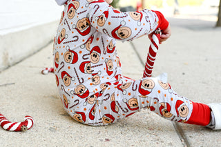 Dream Big Little Co Smiley Christmas L/S Dream Set, Dream Big Little Co, All Things Holiday, Christmas, Christmas Pajamas, DBLC, Dream Big Little Co, Dream Big Little Co L/S Pajama Set, JAN23