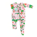Gigi and Max Val Pink Dino Ruffle Zip One Piece, Gigi and Max, Bamboo Pajama, Bamboo Pajamas, cf-size-12m-9-12-months, cf-size-18m-12-18-months, cf-size-6m-3-6-months, cf-size-newborn-footed,