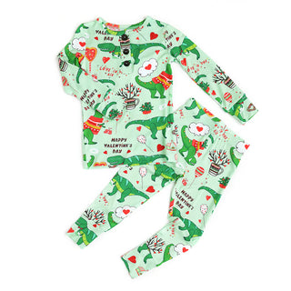 Gigi and Max Rex Green Dino 2pc Set, Gigi and Max, 2pc Pajama Set, Bamboo Pajama, Bamboo Pajamas, Dinosaur, Dinosaurs, Gigi & Max, Gigi & Max Valentine, Gigi and Max, Gigi and Max Pajama Set,