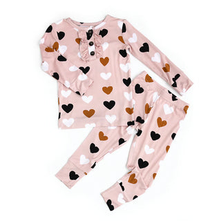 Gigi and Max Gwen Hearts Ruffle 2pc Set, Gigi and Max, 2pc Pajama Set, Bamboo Pajama, Bamboo Pajamas, cf-size-6-7, cf-size-8, cf-type-pajama-set, cf-vendor-gigi-and-max, Gigi & Max, Gigi & Ma