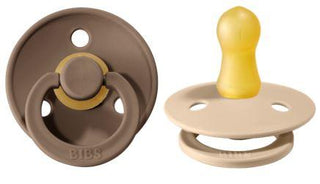 BIBS Pacifier 2 Pack - Dark Oak / Vanilla, BIBS, BIBS, BIBS BPA-Free Natural Rubber Baby Pacifier, Bibs Classic Pacifier, BIBS Pacifier, BIBS Pacifiers, Bibs Stage 1, Bibs Stage 2, BIBS Stage