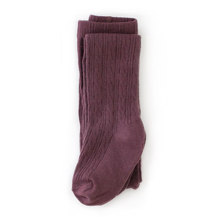Little Stocking Co Cable Knit Tights - Dusty Plum