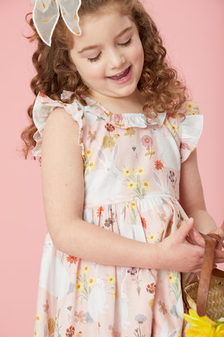 Pink Chicken Girls Judith Dress - Rabbit Garden, Pink Chicken, Big Girls Clothing, Dress, Dress for Girls, Dresses for Girls, Easter, Easter Dress, Girls Judith Dress, Little Girls Clothing, 