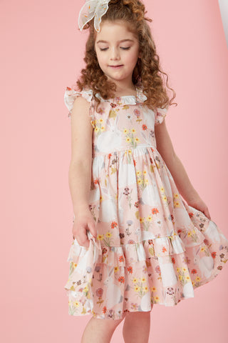 Pink Chicken Girls Judith Dress - Rabbit Garden, Pink Chicken, Big Girls Clothing, Dress, Dress for Girls, Dresses for Girls, Easter, Easter Dress, Girls Judith Dress, Little Girls Clothing, 