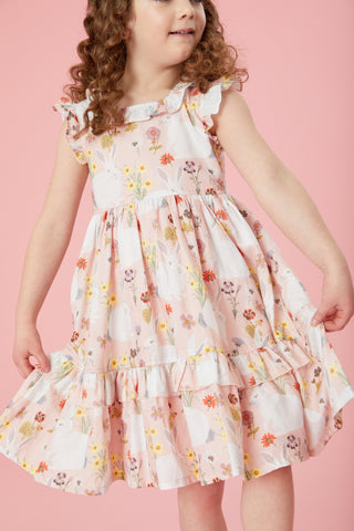 Pink Chicken Girls Judith Dress - Rabbit Garden, Pink Chicken, Big Girls Clothing, Dress, Dress for Girls, Dresses for Girls, Easter, Easter Dress, Girls Judith Dress, Little Girls Clothing, 