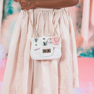 Dear Ellie Mini Tweed Handbag - White, Dear Ellie, Dear Ellie, Dear Ellie Handbag, Dear Ellie Mini Tweed Handbag, Dear Ellie Purse, Dear Ellie Tweed Handbag, Dear Ellie White Mini Tweed Handb