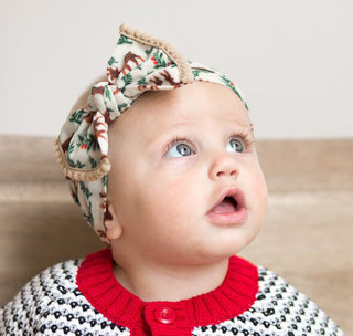 Baby Bling Reindeer w/Pom Trimmed Printed Knot Headband, Baby Bling, All Things Holiday, Baby Bling, Baby Bling Bows, Baby bling Christmas Headband, Baby Bling Headband, Baby Bling Headbands,