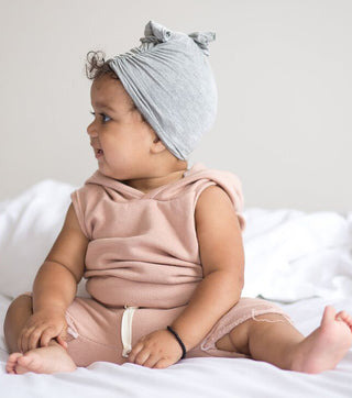 Baby Bling Grey Turban, Baby Bling, Baby, Baby Bling, Baby Bling Bows, Baby Bling Turban, Cotton Baby Turban, Turban, Turban - Basically Bows & Bowties