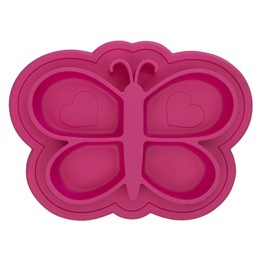 Kushies Siliplate - Candy Pink Butterfly, Kushies Baby, Butterfly suction plate, Feeding, Kushies, Kushies Siliplate - Candy Pink Butterfly, Kushies Suction plate, Suction Plate, Plate - Basi