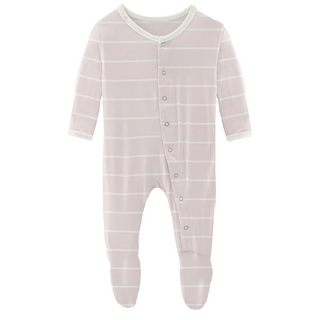KicKee Pants Macaroon Road Trip Stripe Footie with Snaps, KicKee Pants, CM22, Footie, KicKee, KicKee Footie, KicKee Pants, KicKee Pants Footie, KP Road Trip, Macaroon Road Trip Stripe, Footie