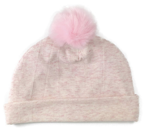 Baby Bling Pink Fur Pom Beanie, Baby Bling, Baby, Baby Beanie, Baby Bling, Baby Bling Beanie, Baby Bling Bows, Beanie, Beanies, CM22, Fur Pom Beanie, JAN23, Turban - Basically Bows & Bowties