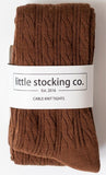 Little Stocking Co Cable Knit Tights - Chocolate, Little Stocking Co, Cable Knit Tights, cf-size-0-6-months, cf-size-1-2y, cf-size-5-6y, cf-size-6-12-months, cf-type-tights, cf-vendor-little-