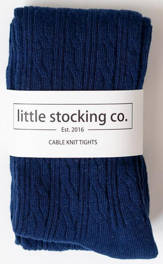 Little Stocking Co Cable Knit Tights - Navy, Little Stocking Co, Cable Knit Tights, cf-size-0-6-months, cf-size-1-2y, cf-size-3-4y, cf-size-5-6y, cf-size-6-12-months, cf-size-7-8y, cf-type-ti