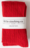 Little Stocking Co Cable Knit Tights - True Red, Little Stocking Co, Cable Knit Tights, cf-size-5-6y, cf-type-tights, cf-vendor-little-stocking-co, Fall 2021, Little Stocking Co, Little Stock