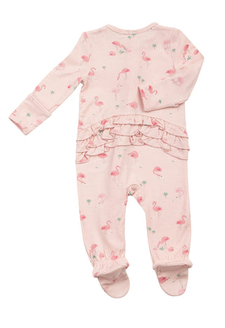 Angel Dear Flamingos Ruffle Front Zipper Footie, Angel Dear, angel Dear, Angel Dear Flamingos, Angel Dear Flamingos Ruffle Front Zipper Footie, Angel dear Footie, Angel Dear Ruffle Footie, An