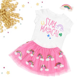 Stay Magical S/S White Tee, Sweet Wink, cf-size-2t, cf-type-tee, cf-vendor-sweet-wink, CM22, JAN23, Lucky Charm S/S Pink Tee, St Patrick's Day Tee, St Patricks Day, Stay Magical S/S White Tee