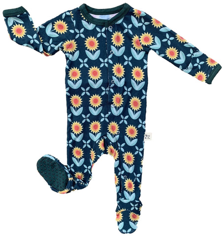 Kozi & Co Sunflowers Footie with Snaps, Kozi & co, Black Friday, CM22, Cyber Monday, Els PW 8258, End of Year, End of Year Sale, Kozi, Kozi & Co, Kozi & Co Country, Kozi & Co Country Collecti