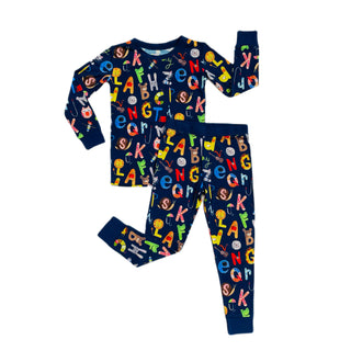 Little Sleepies Alphabet Friends 2pc L/S Pajama Set, Little Sleepies, Bamboo Pajama, Bamboo Pajama Set, Bamboo Pajamas, Bestaroo Pajamas, CM22, Little Sleepies, Little Sleepies 2pc L/S Pajama