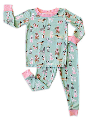 Little Sleepies Puppy Love Bamboo 2pc Pajama Set - Aqua, Little Sleepies, Bamboo Pajama, Bamboo Pajama Set, Bamboo Pajamas, CM22, Little Sleepies, Little Sleepies Bamboo, Little Sleepies Paja