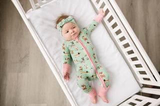 Little Sleepies Puppy Love Convertible Romper/Sleeper - Aqua, Little Sleepies, Bamboo Pajamas, CM22, Coverall, Footie, Little Sleepies, Little Sleepies Bamboo, Little Sleepies Pajama Set, Lit