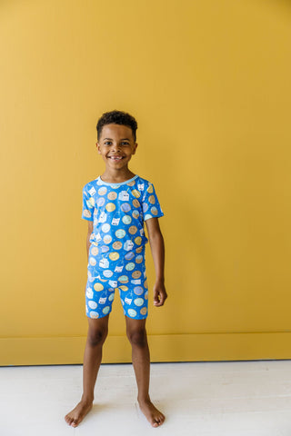 Little Sleepies Blue Cookies & Milk S/S 2pc Pajama Set w/Shorts, Little Sleepies, Bamboo Pajama, Bamboo Pajama Set, Bamboo Pajamas, CM22, Little Sleepies, Little Sleepies 2pc Pajama Set, Litt