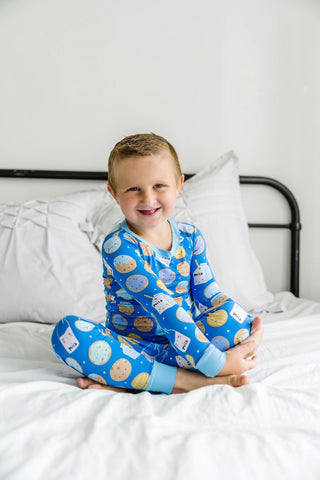 Little Sleepies Blue Cookies & Milk L/S 2pc Pajama Set, Little Sleepies, Bamboo Pajama, Bamboo Pajama Set, Bamboo Pajamas, CM22, Little Sleepies, Little Sleepies 2pc Pajama Set, Little Sleepi